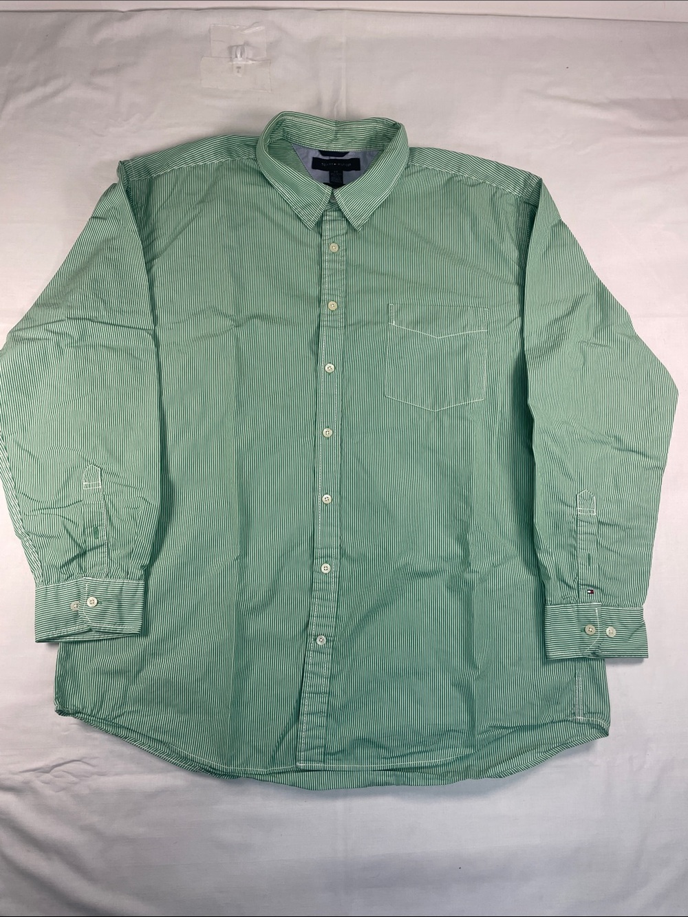 Tommy Hilfiger Kelly Green Cotton Pin Striped Button-Down Oxford L/S  XXL